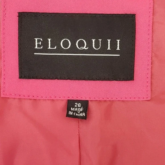 ELOQUII Colorblock Blazer Jacket Pink Brown Two Tone Oversized Womens Size 26